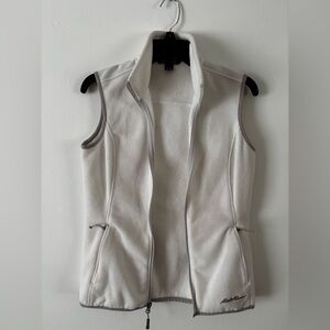 Eddie Bauer Winter White Zip Up Fleece Vest